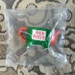 4/$20 Red Rose Tea Miniature Teapot Collectible - Colour Television 1953